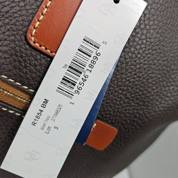 NWT DOONEY & BOURKE Tmoro Tote Bag DARK BROWN & COGNAC Leather Shopper Handbag - Picture 6 of 12